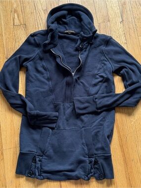 Citizens Of Humanity Navy Hooded Half-Zip Pullover